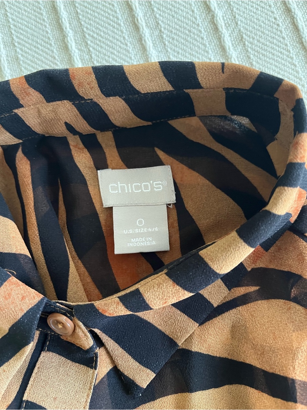 Chicos sheer animal print blouse - Picture 3 of 5